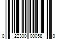 Barcode Image for UPC code 022300000580