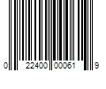 Barcode Image for UPC code 022400000619