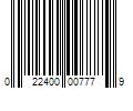 Barcode Image for UPC code 022400007779