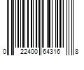 Barcode Image for UPC code 022400643168