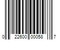 Barcode Image for UPC code 022600000587