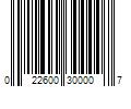 Barcode Image for UPC code 022600300007