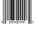 Barcode Image for UPC code 022634000072