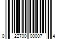 Barcode Image for UPC code 022700000074