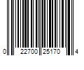 Barcode Image for UPC code 022700251704