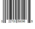 Barcode Image for UPC code 022700580965