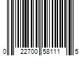 Barcode Image for UPC code 022700581115