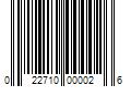 Barcode Image for UPC code 022710000026