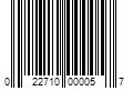 Barcode Image for UPC code 022710000057