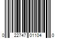 Barcode Image for UPC code 022747011040