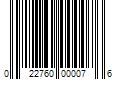 Barcode Image for UPC code 022760000076