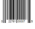 Barcode Image for UPC code 022761000075