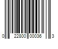 Barcode Image for UPC code 022800000363