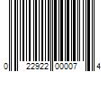 Barcode Image for UPC code 022922000074