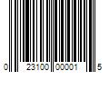 Barcode Image for UPC code 023100000015