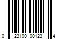 Barcode Image for UPC code 023100001234