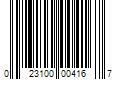 Barcode Image for UPC code 023100004167