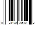 Barcode Image for UPC code 023100005102