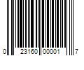 Barcode Image for UPC code 023160000017