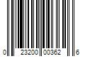 Barcode Image for UPC code 023200003626