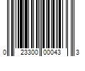 Barcode Image for UPC code 023300000433