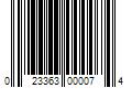 Barcode Image for UPC code 023363000074