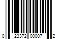 Barcode Image for UPC code 023372000072