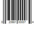 Barcode Image for UPC code 023981000074