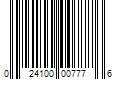 Barcode Image for UPC code 024100007776