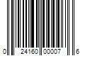 Barcode Image for UPC code 024160000076