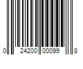 Barcode Image for UPC code 024200000998