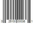 Barcode Image for UPC code 025100000361