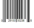 Barcode Image for UPC code 025100002365