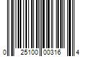 Barcode Image for UPC code 025100003164