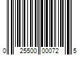 Barcode Image for UPC code 025500000725