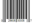 Barcode Image for UPC code 025605000057