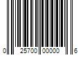 Barcode Image for UPC code 025700000006