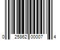 Barcode Image for UPC code 025862000074