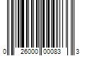 Barcode Image for UPC code 026000000833