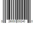 Barcode Image for UPC code 026000002400