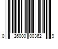 Barcode Image for UPC code 026000003629