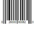 Barcode Image for UPC code 026000600620