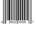 Barcode Image for UPC code 026022000057