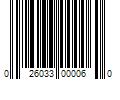 Barcode Image for UPC code 026033000060