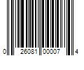 Barcode Image for UPC code 026081000074