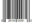 Barcode Image for UPC code 026100000818