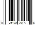 Barcode Image for UPC code 026100001778