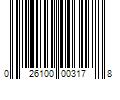 Barcode Image for UPC code 026100003178