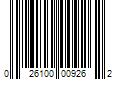 Barcode Image for UPC code 026100009262