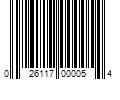 Barcode Image for UPC code 026117000054